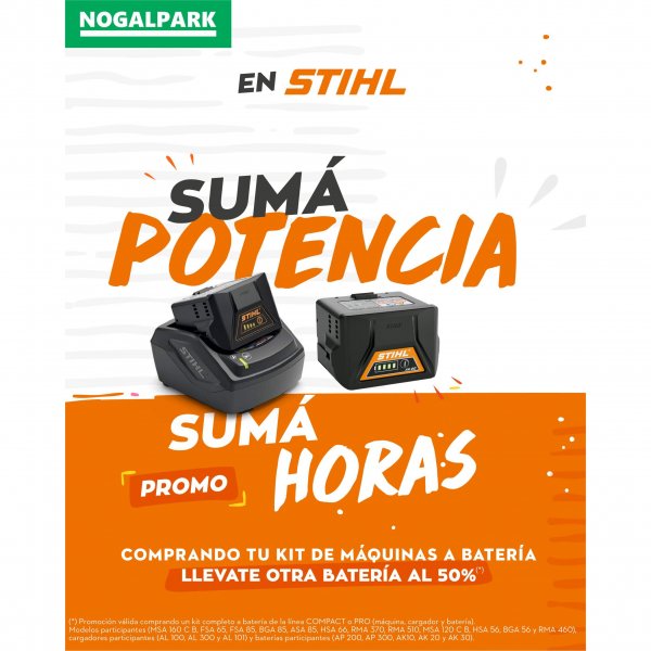 Campaña stihl suma horas productos a bateria Nogalpark